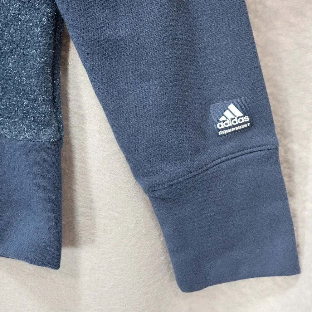 Adidas Fleece Jacket Womens M Blue Golf Full Zip Casual Sporty‎ Logo Long Sleeve